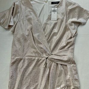 Ralph Lauren champagne shiny dress, size 16.